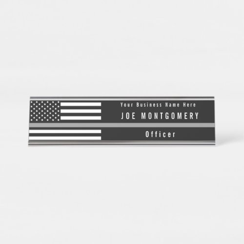 Thin Gray Line Correctional Officer Flag Add Name Desk Name Plate
