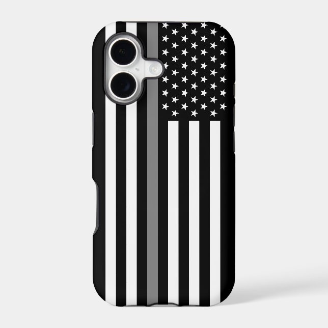 Thin Gray Line Correctional Officer Flag Iphone Case (Back)