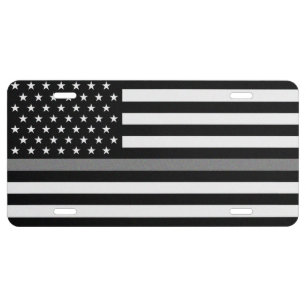 Thin Gray Line Correctional Officer Flag License Plate