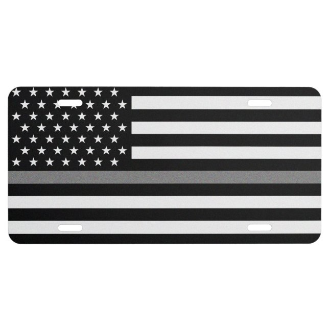 Thin Gray Line Correctional Officer Flag License Plate (Front)