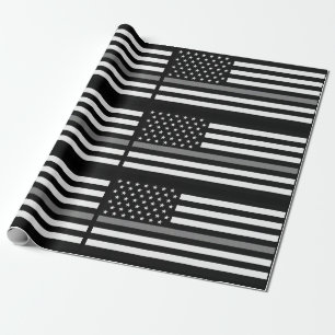 Thin Gray Line Correctional Officer Flag Wrapping Paper