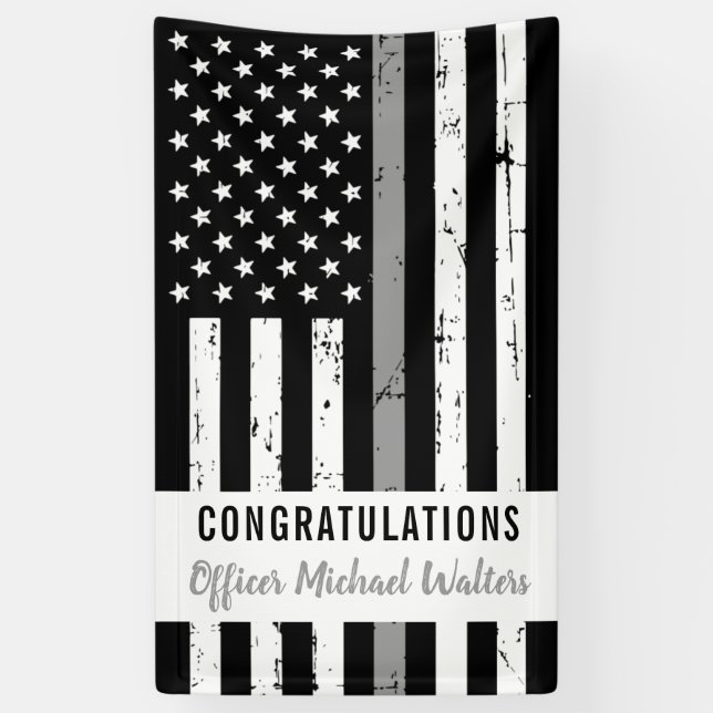 Thin Gray Line Correctional Officer Graduation Banner (Vertical)