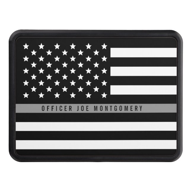 Thin Gray Line Correctional Officer Monogram Name Hitch Cover (Front)