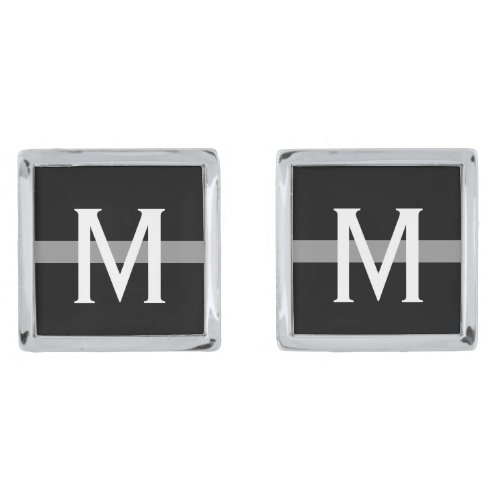 Thin Gray Line Correctional Officer Monogrammed Cufflinks