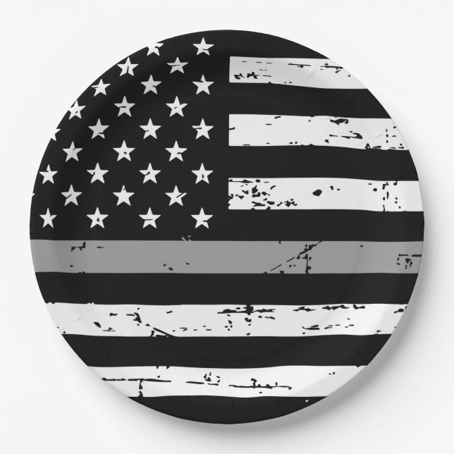 Thin Gray Line Correctional Officer Party Paper Plates (Front)