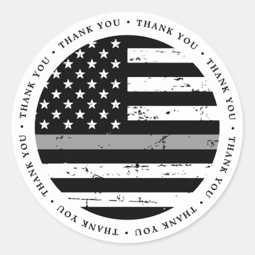 Thin Gray Line Correctional Officer Thank You Classic Round Sticker