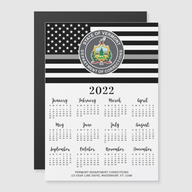 Thin Gray Line Custom Logo 12 Month 2022 Calendar (Front/Back)