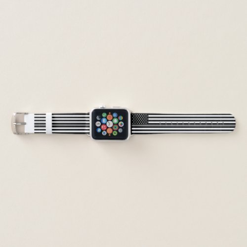 Thin Gray Line Flag Apple Watch Band