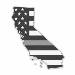Thin Gray Line Flag California Sticker