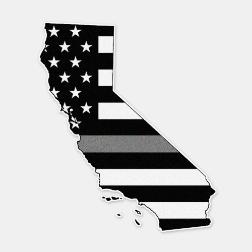 Thin Gray Line Flag California Sticker
