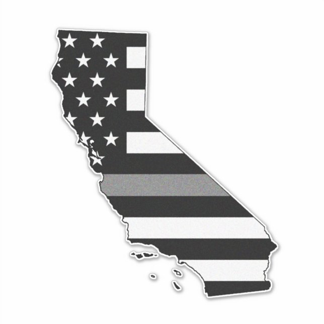 Thin Gray Line Flag California Sticker (Front)