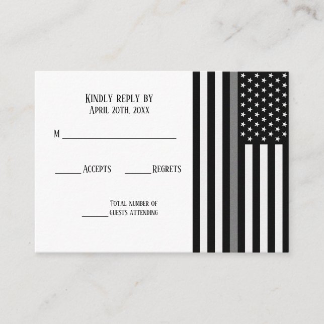 Thin Gray Line Flag Enclosure Card (Front)