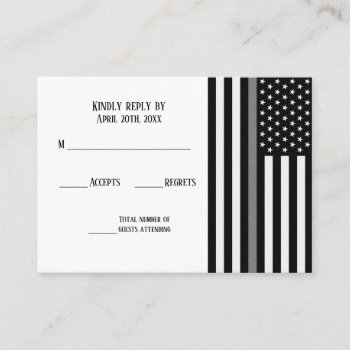 Thin Gray Line Flag Enclosure Card by ThinBlueLineDesign at Zazzle