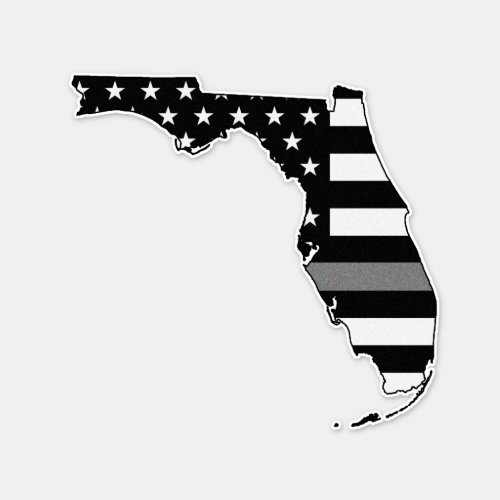 Thin Gray Line Flag Florida Sticker