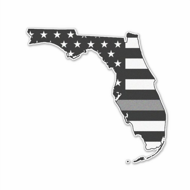 Thin Gray Line Flag Florida Sticker (Front)