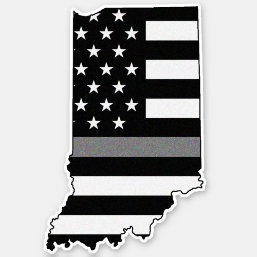 Thin Gray Line Flag Indiana Sticker