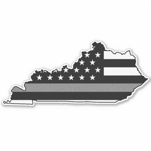 Thin Gray Line Flag Kentucky Sticker (Front)