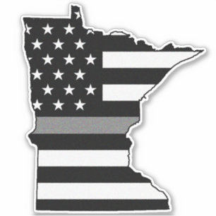 Thin Gray Line Flag Minnesota Sticker