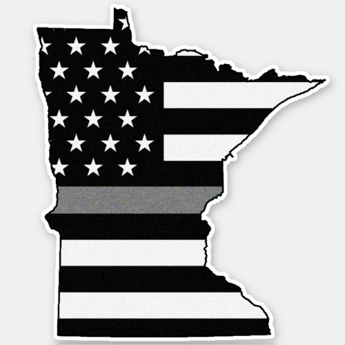 Thin Gray Line Flag Minnesota Sticker