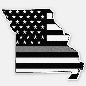 Thin Gray Line Flag Missouri Sticker by ThinBlueLineDesign at Zazzle