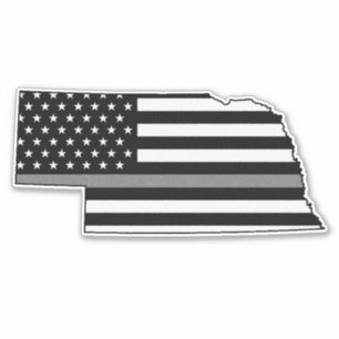 Thin Gray Line Flag Nebraska Sticker
