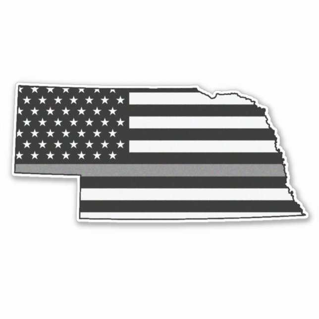 Thin Gray Line Flag Nebraska Sticker (Front)