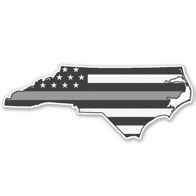 Thin Gray Line Flag North Carolina Sticker (Front)