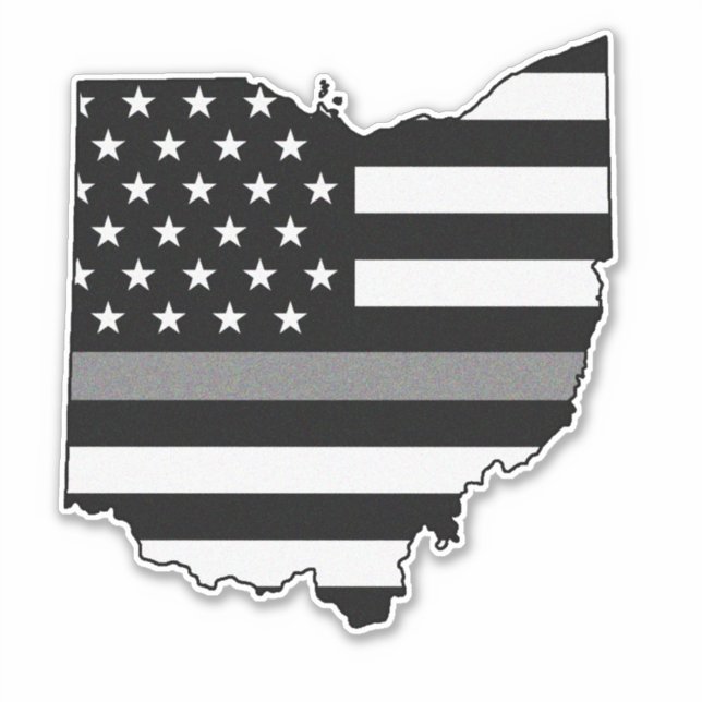 Thin Gray Line Flag Ohio Sticker (Front)