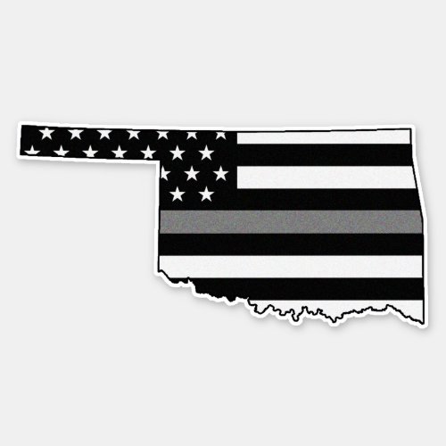 Thin Gray Line Flag Oklahoma Sticker