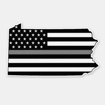 Thin Gray Line Flag Pennsylvania Sticker by ThinBlueLineDesign at Zazzle