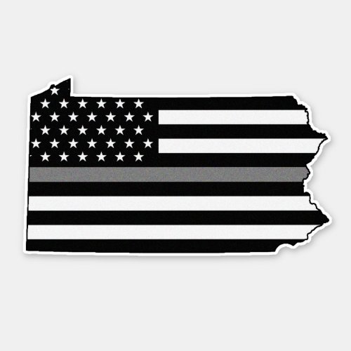Thin Gray Line Flag Pennsylvania Sticker