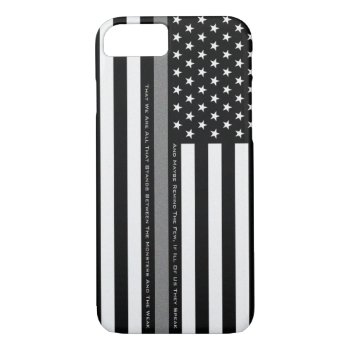 Thin Gray Line Flag Remind The Few Iphone 8/7 Case by ThinBlueLineDesign at Zazzle