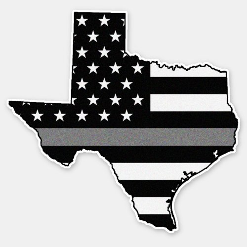 Thin Gray Line Flag Texas Sticker