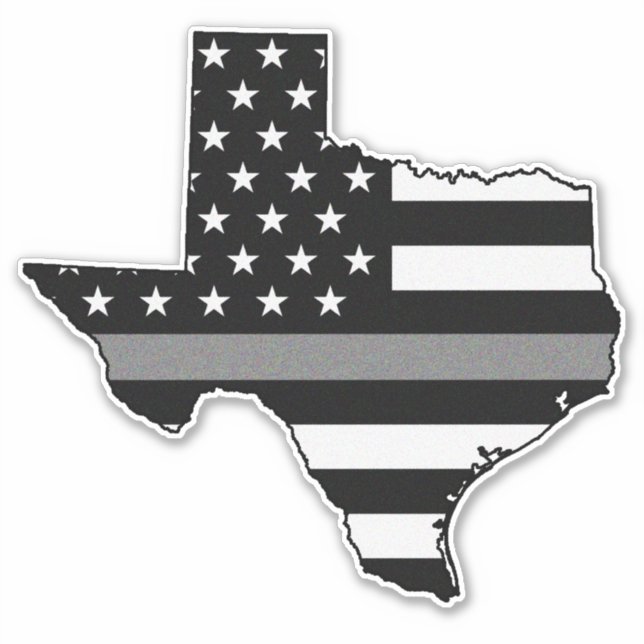 Thin Gray Line Flag Texas Sticker (Front)