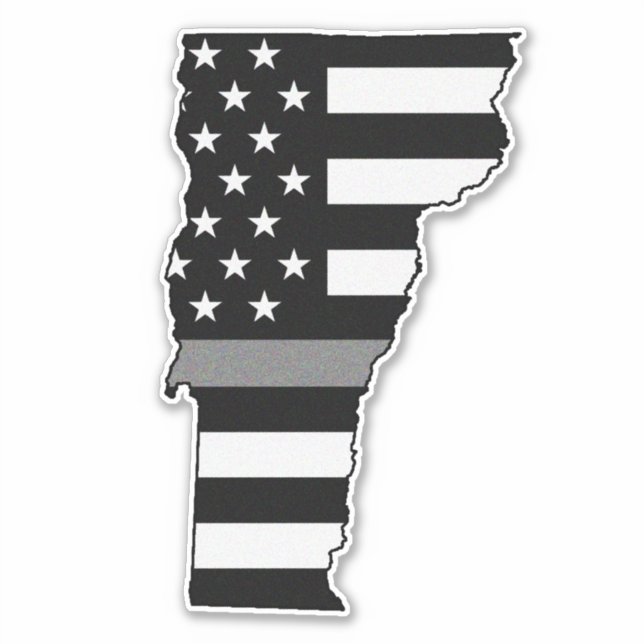 Thin Gray Line Flag Vermont Sticker (Front)