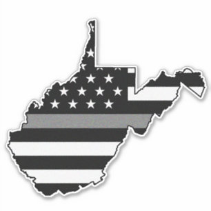 Thin Gray Line Flag West Virginia Sticker