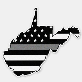 Thin Gray Line Flag West Virginia Sticker by ThinBlueLineDesign at Zazzle