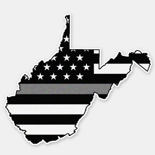 Thin Gray Line Flag West Virginia Sticker