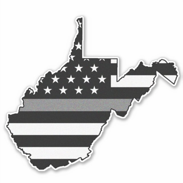 Thin Gray Line Flag West Virginia Sticker (Front)