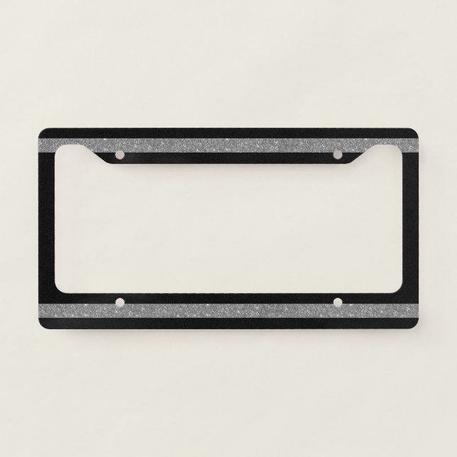 Thin Gray Line Glitter License Plate Frame (Front)