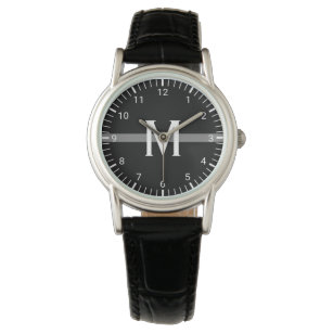 Thin Gray Line Monogrammed Watch