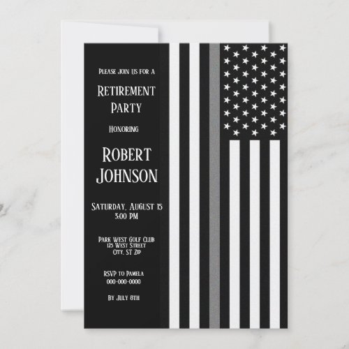 Thin Gray Line Retirement Invitation