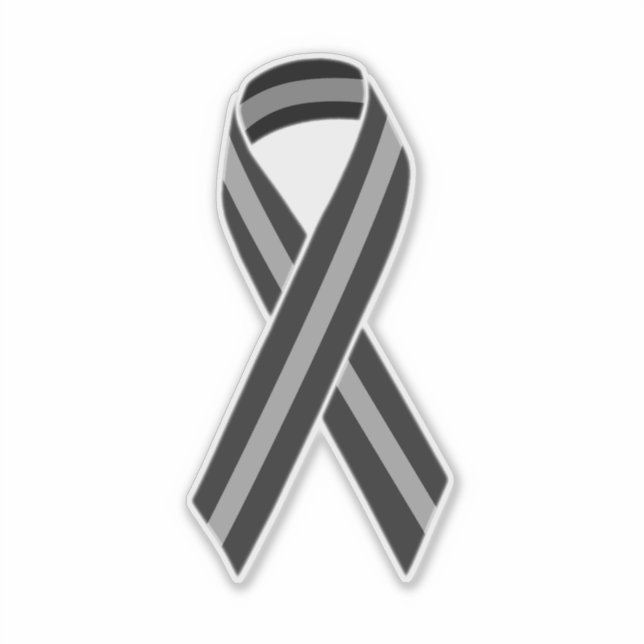 Thin Gray Line Ribbon Sticker (Front)