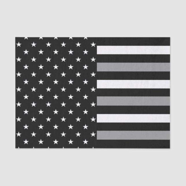 Thin Gray Line & Stars Tissue Paper (Front)