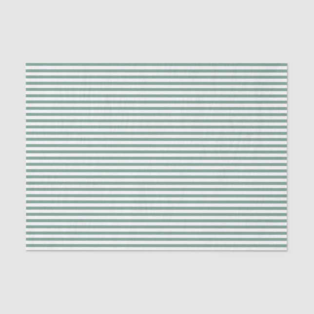 Thin Green and White Stripes - Tissue paper (Front)