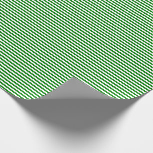 Thin Green and White Stripes Wrapping Paper