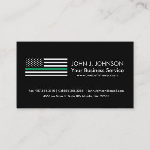 Thin Green Line American Flag Business Card