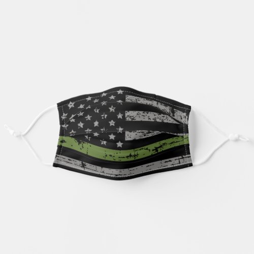 Thin Green Line American Flag Military Adult Cloth Face Mask