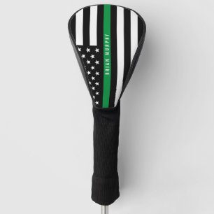 Thin Green Line American Flag Monogram Golf Head Cover