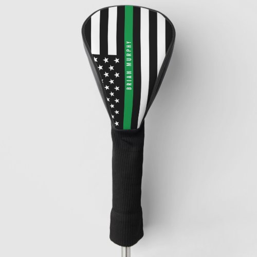 Thin Green Line American Flag Monogram Golf Head Cover